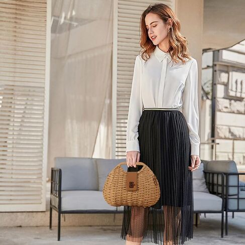 YYW Straw Bag Women Woven Beach Handbag Basket Shape Tote Bags for Spring Summer Purse in Kuwait