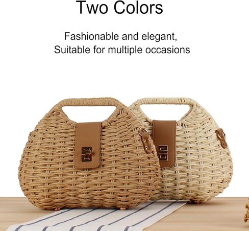 YYW Straw Bag Women Woven Beach Handbag Basket Shape Tote Bags for Spring Summer Purse in Kuwait