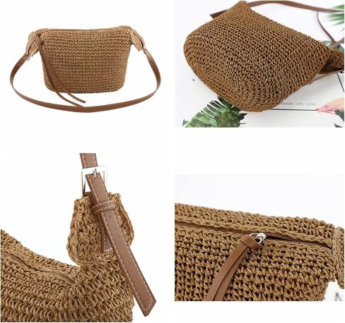Ayliss Women Straw Handbag Purse Small Summer Beach Handmade Crossbody Shoulder Tote Handbag Handwoven Beach Straw Bag in Saudi Arabia