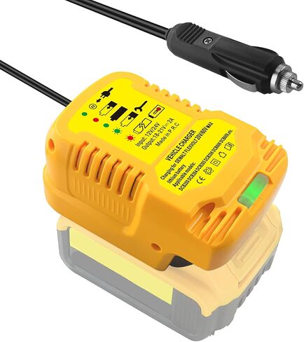 Mini Car Battery Charger for Dewalt 20V 18V Li-ion Battery, Replace for DCB112, 2A Mini Vehicle Charger for MAX XR DCB201 DCB202 DCB203 Battery (Charger Only) in Saudi Arabia