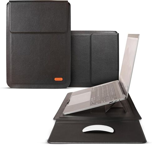 STATIK Laptop Sleeve 15.6 inch 16, 15 inch - 3-in-1 Protective Case, Laptop Stand & Mouse Pad, Works with Apple MacBook Pro Air M2 Lenovo ThinkPad HP Elitebook Case Surface Pro, Vegan Leather in Saudi Arabia
