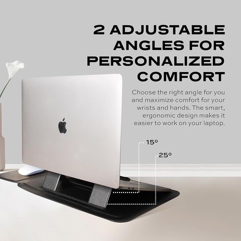 حقيبة كمبيوتر محمول STATIK مقاس 15.6 بوصة 16، 15 بوصة - حافظة حماية 3 في 1، حامل كمبيوتر محمول ولوحة ماوس، تعمل مع Apple MacBook Pro Air M2 Lenovo ThinkPad HP Elitebook Case Surface Pro، جلد نباتي in Kuwait