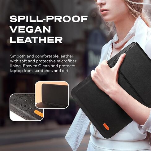حقيبة كمبيوتر محمول STATIK مقاس 15.6 بوصة 16، 15 بوصة - حافظة حماية 3 في 1، حامل كمبيوتر محمول ولوحة ماوس، تعمل مع Apple MacBook Pro Air M2 Lenovo ThinkPad HP Elitebook Case Surface Pro، جلد نباتي in Kuwait