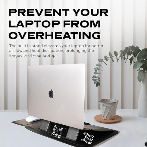 حقيبة كمبيوتر محمول STATIK مقاس 15.6 بوصة 16، 15 بوصة - حافظة حماية 3 في 1، حامل كمبيوتر محمول ولوحة ماوس، تعمل مع Apple MacBook Pro Air M2 Lenovo ThinkPad HP Elitebook Case Surface Pro، جلد نباتي in Kuwait