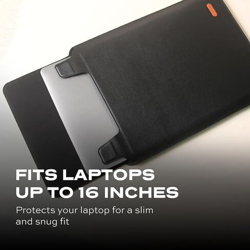 حقيبة كمبيوتر محمول STATIK مقاس 15.6 بوصة 16، 15 بوصة - حافظة حماية 3 في 1، حامل كمبيوتر محمول ولوحة ماوس، تعمل مع Apple MacBook Pro Air M2 Lenovo ThinkPad HP Elitebook Case Surface Pro، جلد نباتي in Kuwait