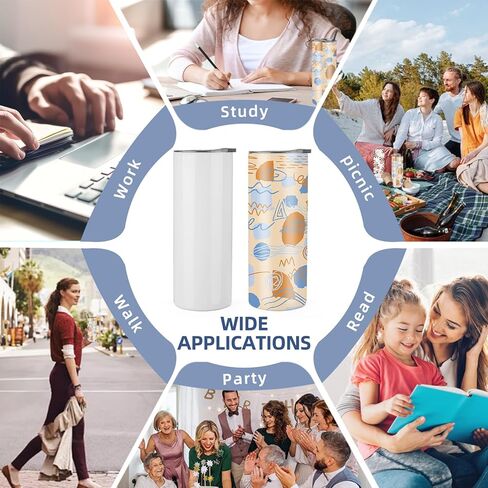 4 عبوات من أكواب التسامي السائبة سعة 20 أونصة بهلوان نحيف مستقيم مع غطاء وقش من الفولاذ المقاوم للصدأ معزول بفراغات التسامي وأكواب أكواب القهوة مع أفلام تغليف قابلة للانكماش in Kuwait