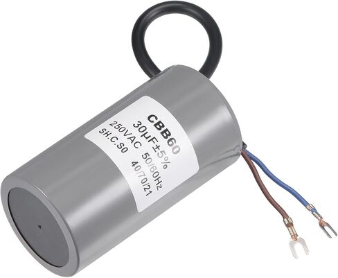 MECCANIXITY CBB60 Run Capacitor 30uF 250V AC 2 Wires 50/60Hz Cylinder Motor Running Capacitor 96x50mm with Terminal for Air Compressor Water Pump in Saudi Arabia