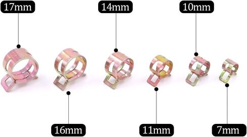 Glarks 80Pcs Spring Band Type Clips Air Hose Tube Water Pipe Fuel Pipe Silicone Vacuum Hose Clamp Fasteners Assortment Kit (7mm 10mm 11mm 14mm 16mm 17mm) in Saudi Arabia