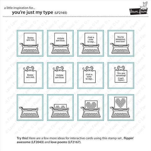 Lawn Fawn You're Just My Type 4"x6" Clear Stamp Set (LF2165) in Saudi Arabia