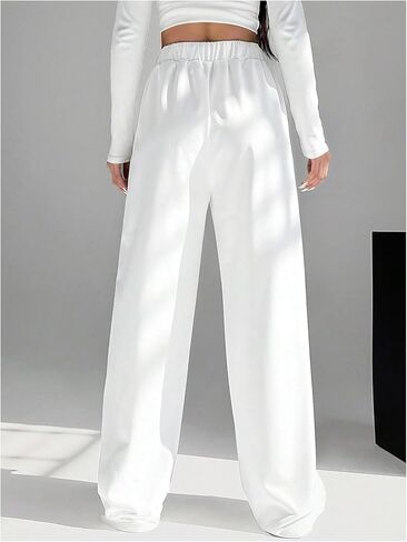 GORGLITTER Women's Drawstring Waist Straight Leg Sweatpants Slant Pocket Jogger Pants in Saudi Arabia