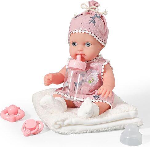 ألعاب دمى أطفال 12 بوصة لصندوق هدايا للفتيات بعمر 2 + سنة مع زجاجة دمية خشخيشة ومصاصة وبطانية in Kuwait