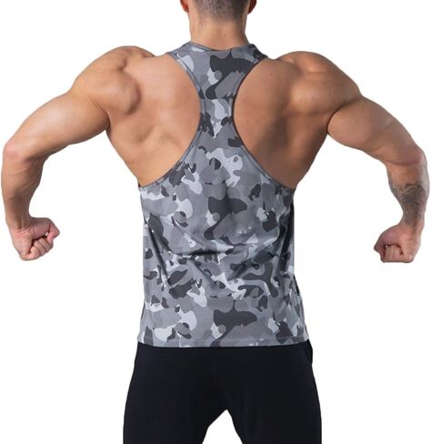 Men's Gym Shirts Stringers Workout Tank Tops Muscle Tops Sleeveless T38A in Saudi Arabia