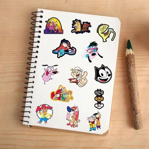 90s Cartoon Stickers 100PCS Vinyl Waterproof Stickers for Water Bottles,Cartoon Anime Stickers for Kids in Saudi Arabia