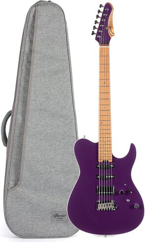 Grote Solid Electric Guitar GR-Modern-T Metallic Finish Poplar Body Roasted Maple Neck Stainless Steel Frets with Gigbag (Purple) in Saudi Arabia
