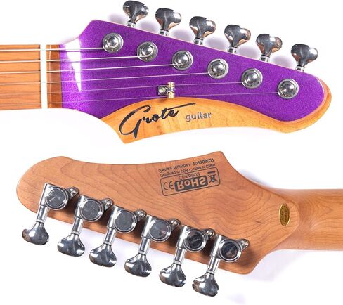 Grote Solid Electric Guitar GR-Modern-T Metallic Finish Poplar Body Roasted Maple Neck Stainless Steel Frets with Gigbag (Purple) in Saudi Arabia
