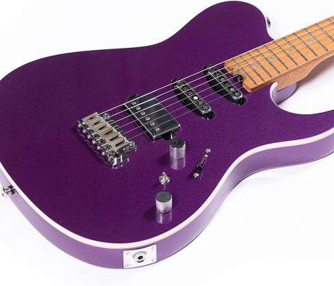 Grote Solid Electric Guitar GR-Modern-T Metallic Finish Poplar Body Roasted Maple Neck Stainless Steel Frets with Gigbag (Purple) in Saudi Arabia