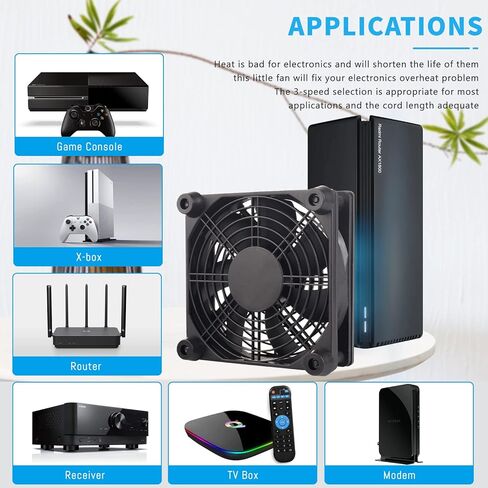 Computer Fan with AC Plug, 120mmm 12V Computer Fan with AC 110V -240V Speed Controller for Receiver DVR Playstation Xbox Computer Cabinet Cooling in Kuwait