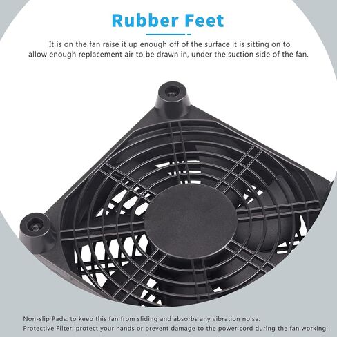 Computer Fan with AC Plug, 120mmm 12V Computer Fan with AC 110V -240V Speed Controller for Receiver DVR Playstation Xbox Computer Cabinet Cooling in Kuwait