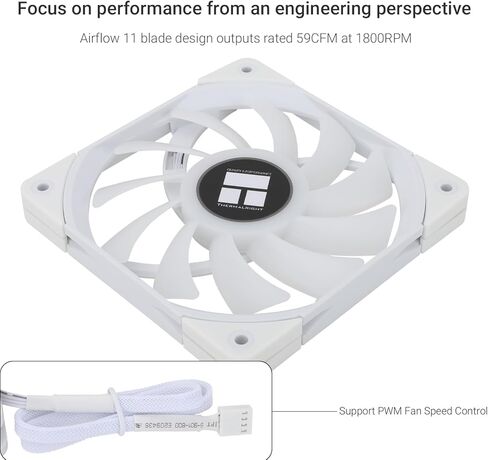 Thermalright TL-C12015W-S CPU Fan 120mm Case Fan, Quiet PWM Computer Fan ARGB, 15mm Slimline Cooler Fan, CPU Cooling Fan(White ARGB) in Saudi Arabia