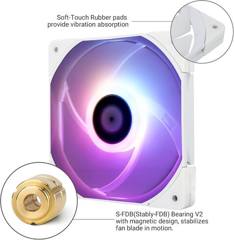 Thermalright TL-C12015W-S CPU Fan 120mm Case Fan, Quiet PWM Computer Fan ARGB, 15mm Slimline Cooler Fan, CPU Cooling Fan(White ARGB) in Saudi Arabia