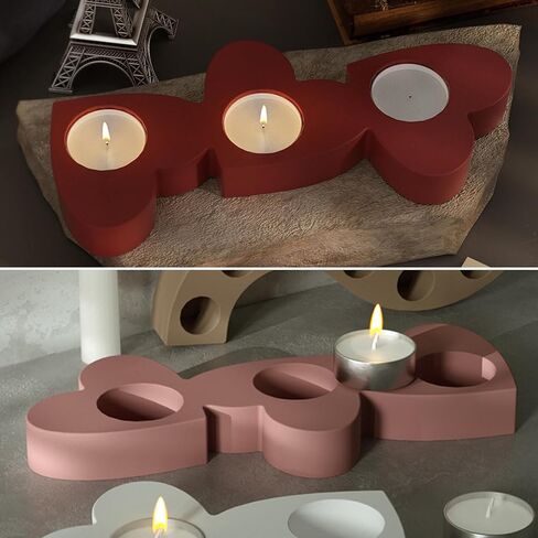 Wehous Heart Resin Mold Candle Holder Silicone Mold 3D Heart Shape Tealight Container Jewelry Holder Silicone Molds for Epoxy Resin Love Cement Concrete Valentine's Day Christmas Craft Making Decor in Saudi Arabia