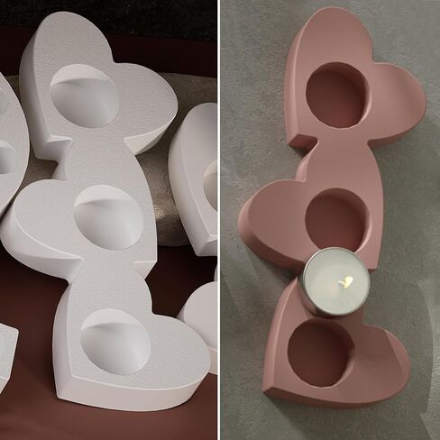 Wehous Heart Resin Mold Candle Holder Silicone Mold 3D Heart Shape Tealight Container Jewelry Holder Silicone Molds for Epoxy Resin Love Cement Concrete Valentine's Day Christmas Craft Making Decor in Saudi Arabia