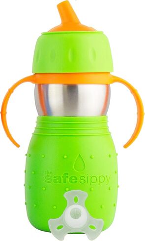 Kid Basix Safe Sippy, Stainless Steel Cup for Babies/Toddlers, Round Spout, Dishwasher Safe, BPA Free, 11 OZ. Travel/School/Play Blue in Saudi Arabia