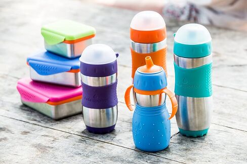 Kid Basix Safe Sippy, Stainless Steel Cup for Babies/Toddlers, Round Spout, Dishwasher Safe, BPA Free, 11 OZ. Travel/School/Play Blue in Saudi Arabia