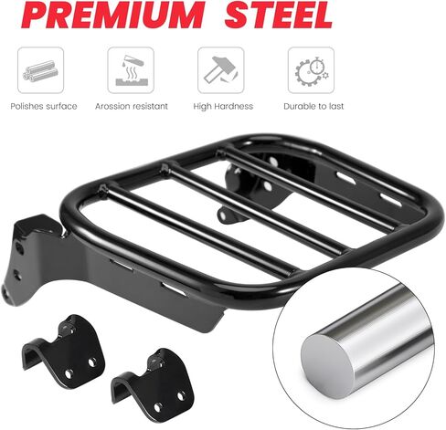 رف الأمتعة الرياضي متوافق مع Holdfast Sissy Bar Uprights Fit 2018-Up Harley Davidson Deluxe FLDE Softail Standard FXST Street Bob FXBB FXBBS Heritage Classic FLHC FLHCS Slim FLSL FLI in Kuwait