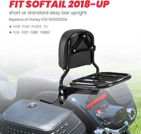 رف الأمتعة الرياضي متوافق مع Holdfast Sissy Bar Uprights Fit 2018-Up Harley Davidson Deluxe FLDE Softail Standard FXST Street Bob FXBB FXBBS Heritage Classic FLHC FLHCS Slim FLSL FLI in Kuwait