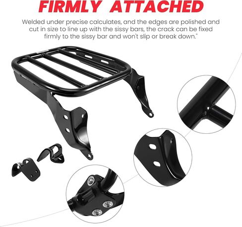 رف الأمتعة الرياضي متوافق مع Holdfast Sissy Bar Uprights Fit 2018-Up Harley Davidson Deluxe FLDE Softail Standard FXST Street Bob FXBB FXBBS Heritage Classic FLHC FLHCS Slim FLSL FLI in Kuwait