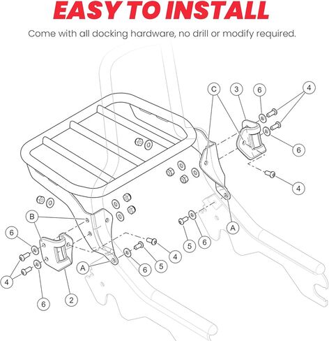 رف الأمتعة الرياضي متوافق مع Holdfast Sissy Bar Uprights Fit 2018-Up Harley Davidson Deluxe FLDE Softail Standard FXST Street Bob FXBB FXBBS Heritage Classic FLHC FLHCS Slim FLSL FLI in Kuwait