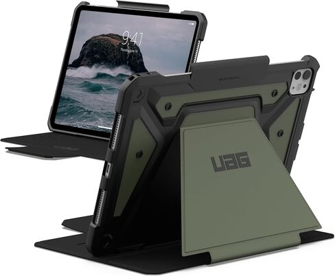 URBAN ARMOR GEAR UAG مصمم لجهاز iPad Pro 11 بوصة (الجيل الخامس، 2024، M4) A2836، A2837، A3006 غطاء واقٍ متين قابل للتعديل متعدد الزوايا مع حامل قلم رصاص، Metropolis SE أسود in Kuwait