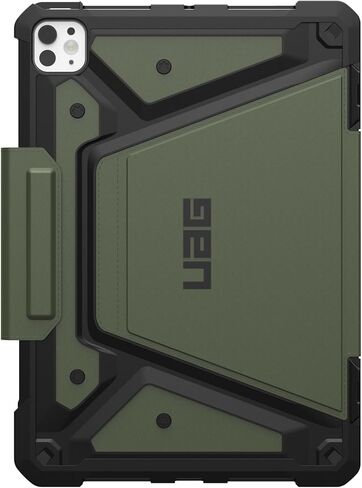 URBAN ARMOR GEAR UAG مصمم لجهاز iPad Pro 11 بوصة (الجيل الخامس، 2024، M4) A2836، A2837، A3006 غطاء واقٍ متين قابل للتعديل متعدد الزوايا مع حامل قلم رصاص، Metropolis SE أسود in Kuwait