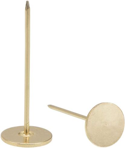 uxcell Upholstery Nails Tacks 19mmx30mm Flat Head Furniture Nails Silver Tone for Furniture Sofa Headboards, 40 Pcs in Saudi Arabia
