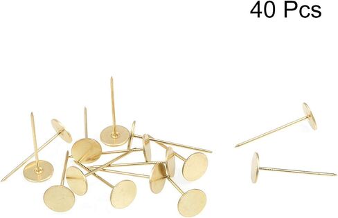uxcell Upholstery Nails Tacks 19mmx30mm Flat Head Furniture Nails Silver Tone for Furniture Sofa Headboards, 40 Pcs in Saudi Arabia