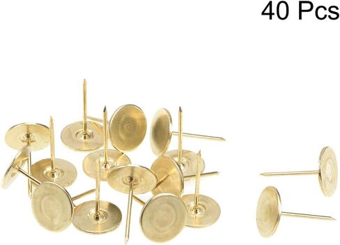 uxcell Upholstery Nails Tacks 19mmx30mm Flat Head Furniture Nails Silver Tone for Furniture Sofa Headboards, 40 Pcs in Saudi Arabia