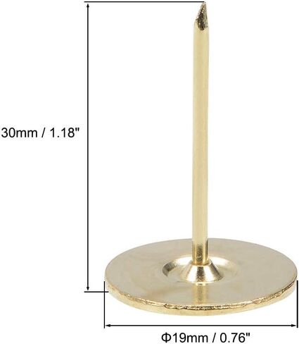 uxcell Upholstery Nails Tacks 19mmx30mm Flat Head Furniture Nails Silver Tone for Furniture Sofa Headboards, 40 Pcs in Saudi Arabia