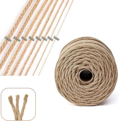 Natural Jute Twine,3ply Jute Twine 656 Feet Long Brown Twine String Rope for Crafts,Gift Wrapping,Gardening,Packing and Home Decor 2mm Jute Twine in Kuwait