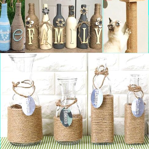 Natural Jute Twine,3ply Jute Twine 656 Feet Long Brown Twine String Rope for Crafts,Gift Wrapping,Gardening,Packing and Home Decor 2mm Jute Twine in Kuwait