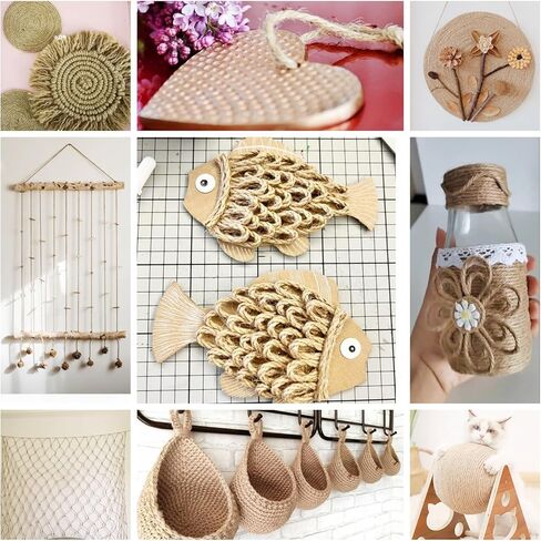 Natural Jute Twine,3ply Jute Twine 656 Feet Long Brown Twine String Rope for Crafts,Gift Wrapping,Gardening,Packing and Home Decor 2mm Jute Twine in Kuwait