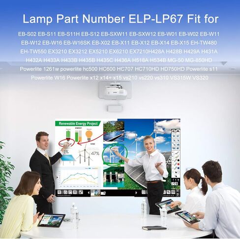 مصباح بديل EH-TW480 EH-TW550 EX3210 EX3212 EX5210 EX6210 EX7210 H428A H428B H429A H431A H432A H433A H433B H435B H435C H436A H518A H534B مع مبيت لـ ELP-LP67 (E-LP67) in Kuwait