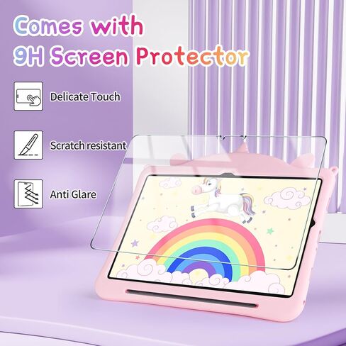 VOFUOE for Samsung Galaxy Tab A9 Plus Case for Kids Girls Galaxy Tab A9+ Cases with Screen Protector Dolls Shoulder Strap Stand Soft Silicone Tablet Cover for Galaxy Tab A9 Plus 11 Inch 2023-Pink in Saudi Arabia