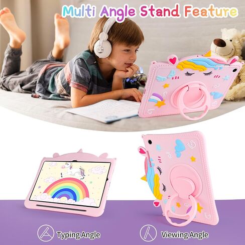 VOFUOE for Samsung Galaxy Tab A9 Plus Case for Kids Girls Galaxy Tab A9+ Cases with Screen Protector Dolls Shoulder Strap Stand Soft Silicone Tablet Cover for Galaxy Tab A9 Plus 11 Inch 2023-Pink in Saudi Arabia