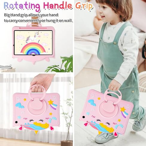 VOFUOE for Samsung Galaxy Tab A9 Plus Case for Kids Girls Galaxy Tab A9+ Cases with Screen Protector Dolls Shoulder Strap Stand Soft Silicone Tablet Cover for Galaxy Tab A9 Plus 11 Inch 2023-Pink in Saudi Arabia