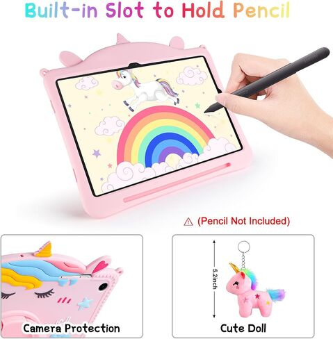 VOFUOE for Samsung Galaxy Tab A9 Plus Case for Kids Girls Galaxy Tab A9+ Cases with Screen Protector Dolls Shoulder Strap Stand Soft Silicone Tablet Cover for Galaxy Tab A9 Plus 11 Inch 2023-Pink in Saudi Arabia