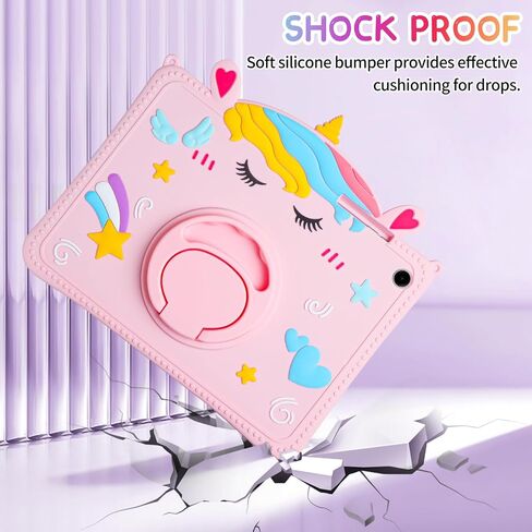 VOFUOE for Samsung Galaxy Tab A9 Plus Case for Kids Girls Galaxy Tab A9+ Cases with Screen Protector Dolls Shoulder Strap Stand Soft Silicone Tablet Cover for Galaxy Tab A9 Plus 11 Inch 2023-Pink in Saudi Arabia