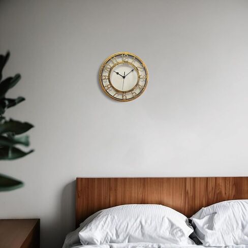 ساعة حائط كوارتز صامتة مقاس 8 بوصات من SAC SMARTEN ARTS ساعات ذهبية رقمية غير موقوتة مع أرقام ثلاثية الأبعاد وإطار بلاستيكي سهل القراءة وساعة حائط عتيقة in Kuwait