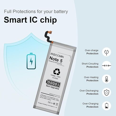بطارية Galaxy Note 5، بطارية بديلة عالية السعة 5000 مللي أمبير في الساعة لهاتف Samsung Galaxy Note 5 N920 N920V N920A N920T N920P N920R4 مع أدوات إصلاح، EB-BN920ABE in Kuwait