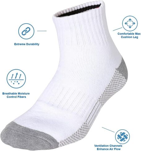 Men’s 10Pack Athletic Socks,Comfy Cotton Full Cushion Casual Ankle Socks in Saudi Arabia